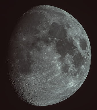 High-Resolution Waxing Gibbous Moon with Craters