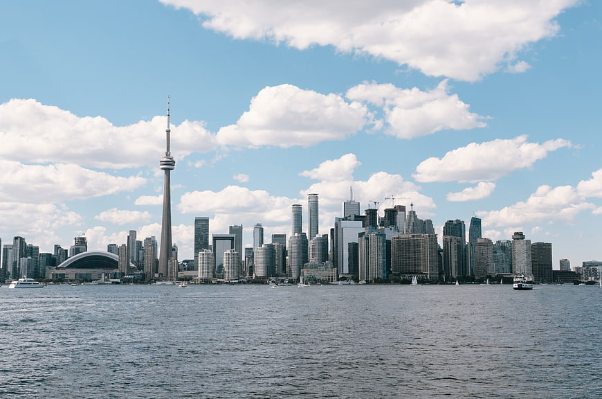 Toronto Skyline with CN Tower and Lake Ontario