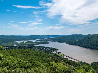 Aerial View of Hudson River Valley and Green Mountains