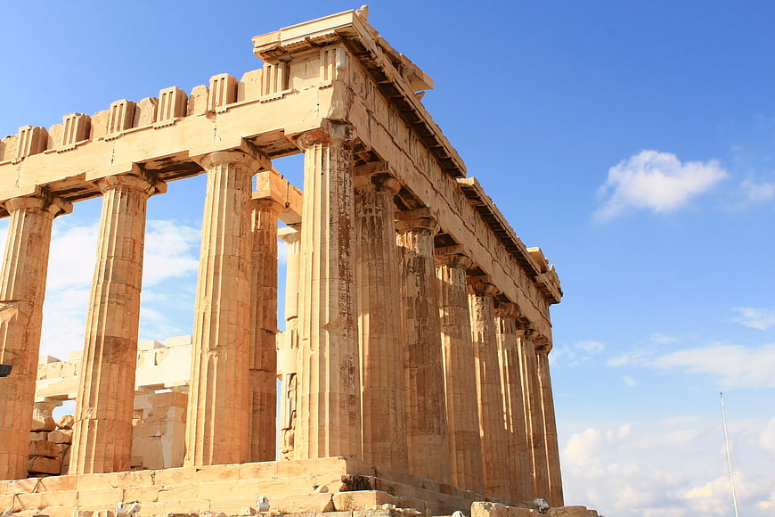Parthenon Temple Columns on the Acropolis in Athens, Greece