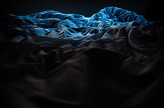Dark Blue Silk Bedding Texture