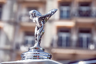 Close-up of Rolls-Royce Spirit of Ecstasy Hood Ornament