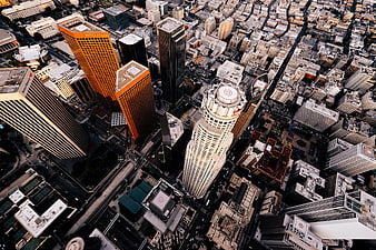 Aerial View of Chicago Downtown Skyscrapers and Rooftops