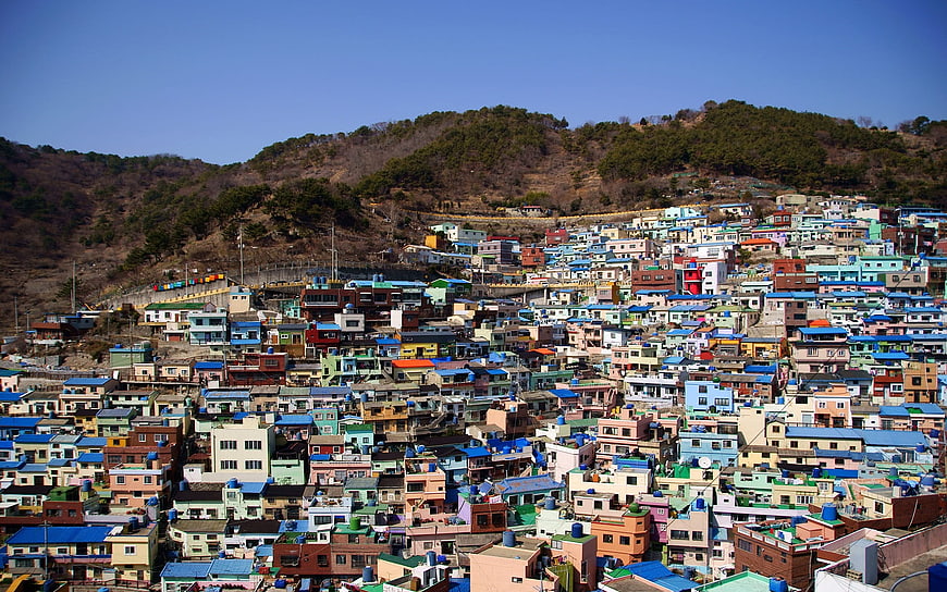 Colorful Gamcheon Culture Village Houses On Hillside In Busan, South Korea