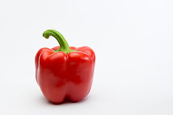 Fresh Red Bell Pepper Isolated on White Background