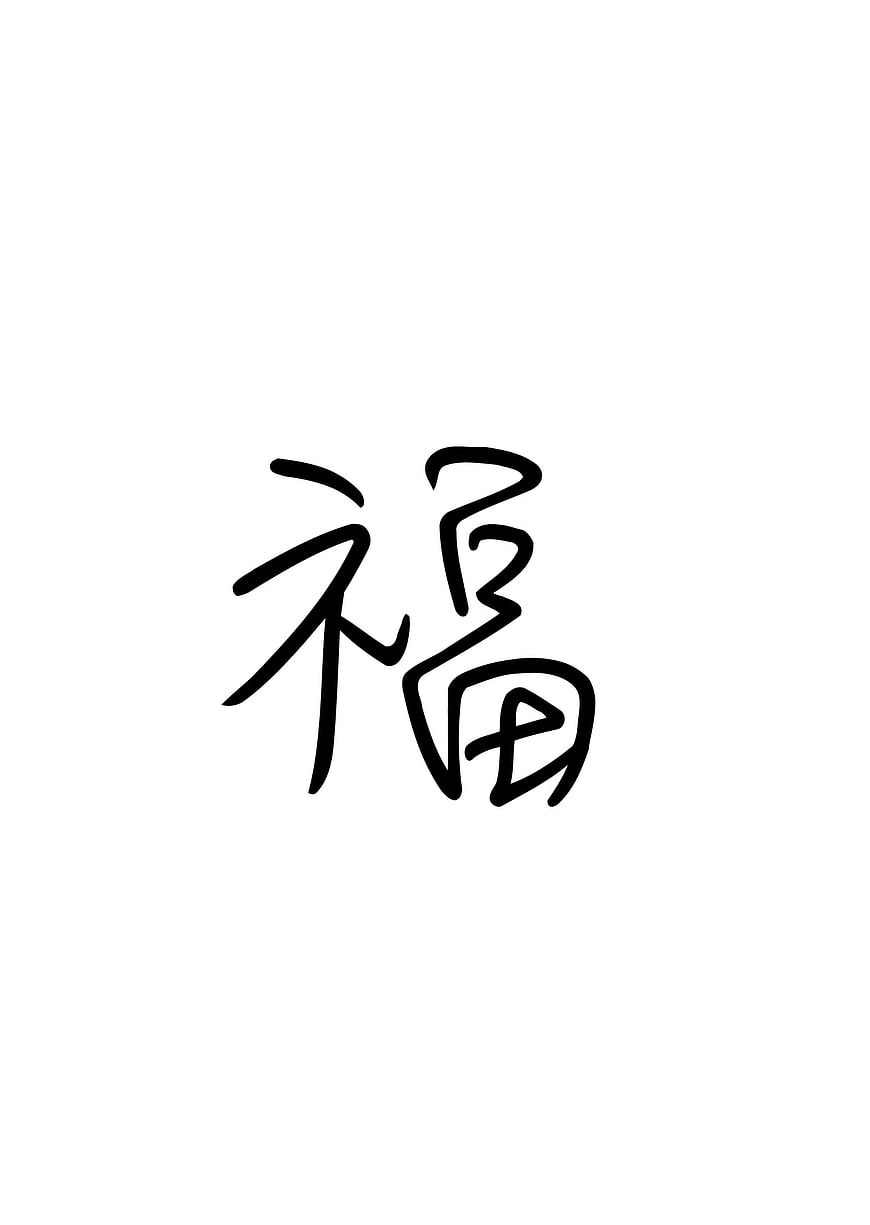 Chinese Character Fu Meaning Blessing Handwritten Calligraphy