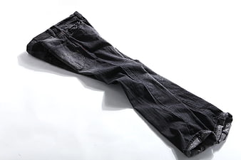 Black Denim Jeans on White Background