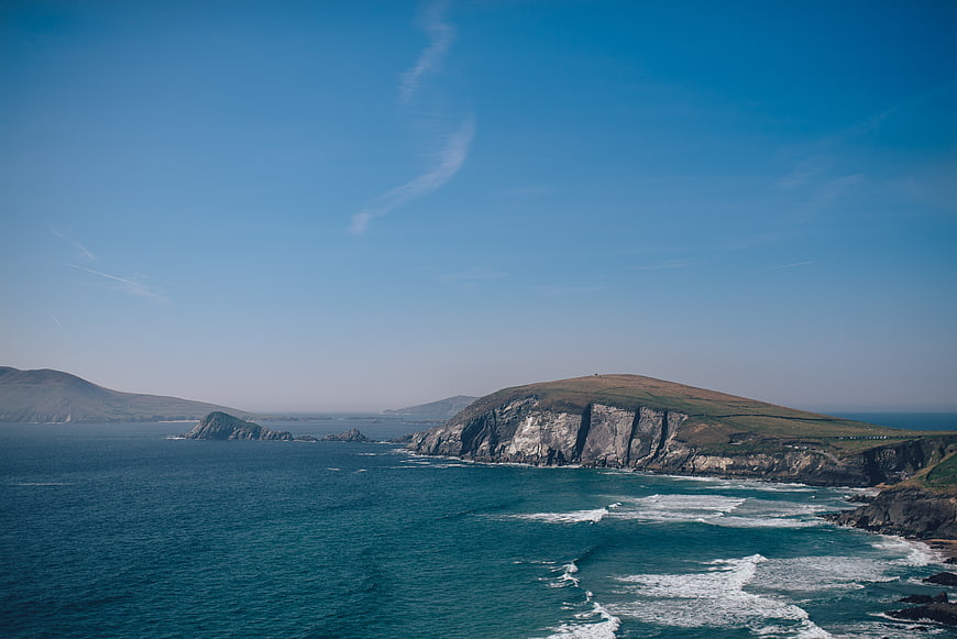 Scenic coastal cliffs and blue ocean landscape