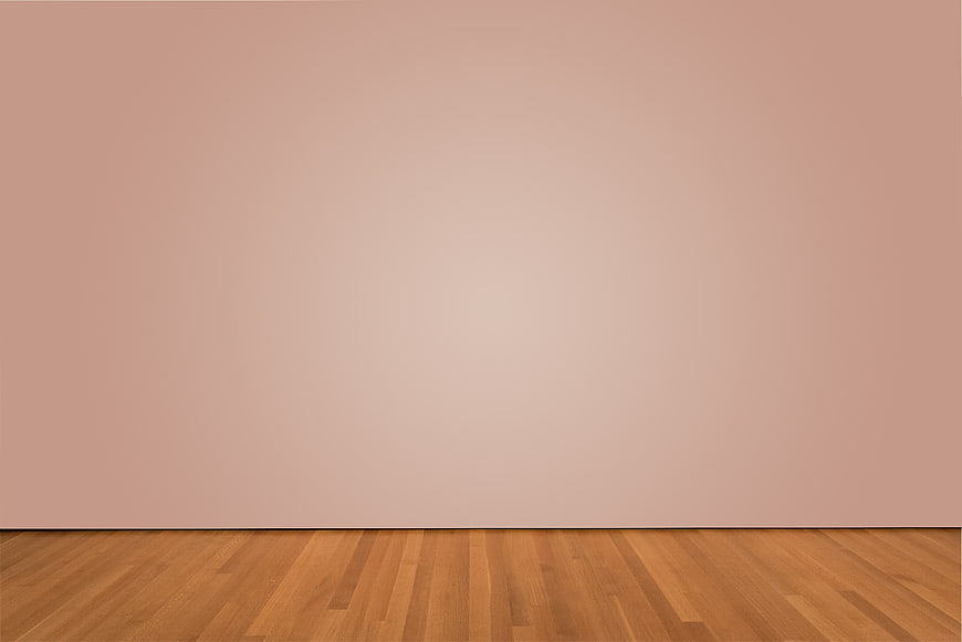 Minimalist Interior with Wooden Floor and Pink Wall Background