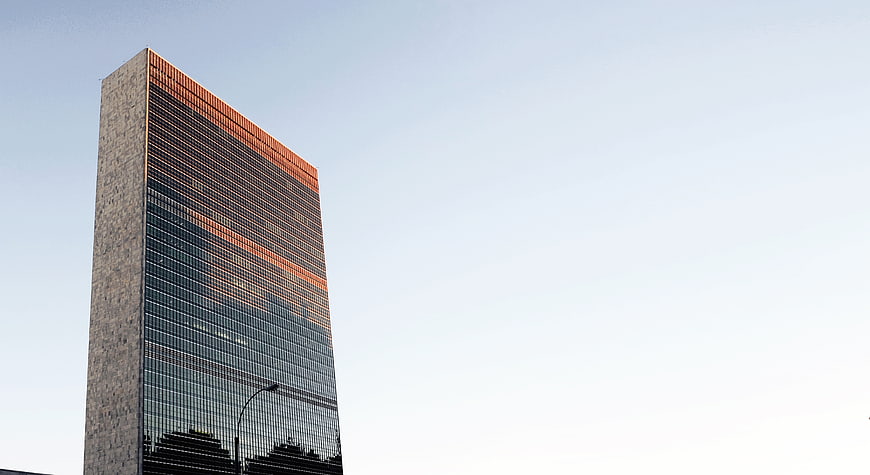 Modern Skyscraper with Glass Facade and Copper Accents