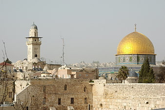 Dome of the Rock and Minaret in Jerusalem Old City