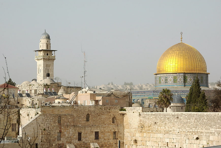 Dome of the Rock and Minaret in Jerusalem Old City