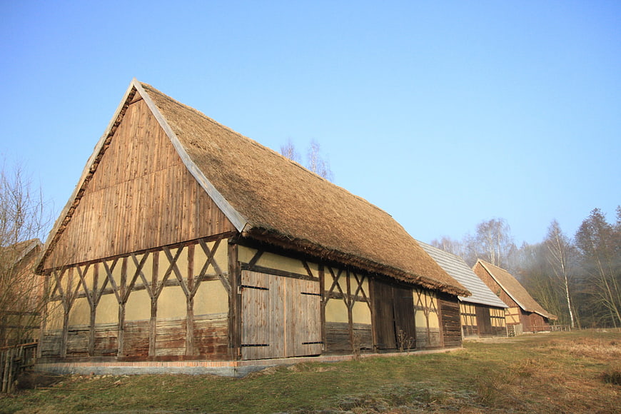 Traditional Thatched Roof Barn in Open Air Museum