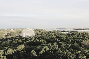 Aerial View of Montreal Biosphere in Mount Royal Park