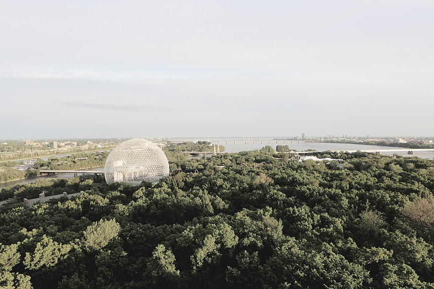 Aerial View of Montreal Biosphere in Mount Royal Park