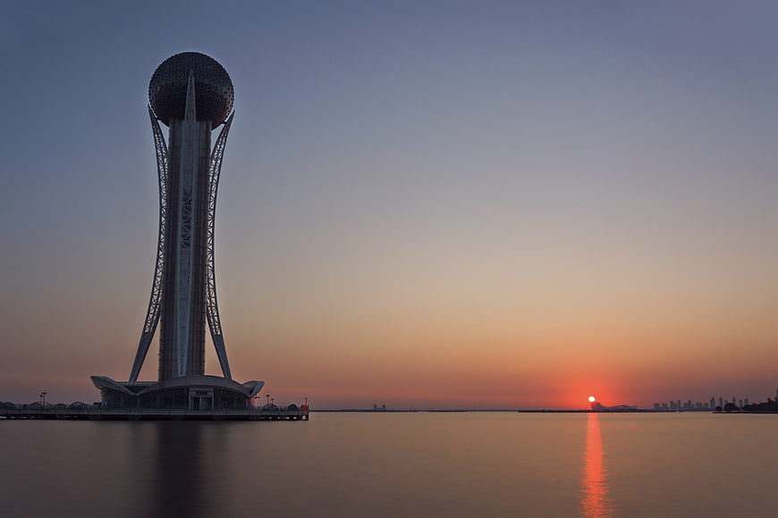 Sunset at the Montreal Biosphere Tower on the Water