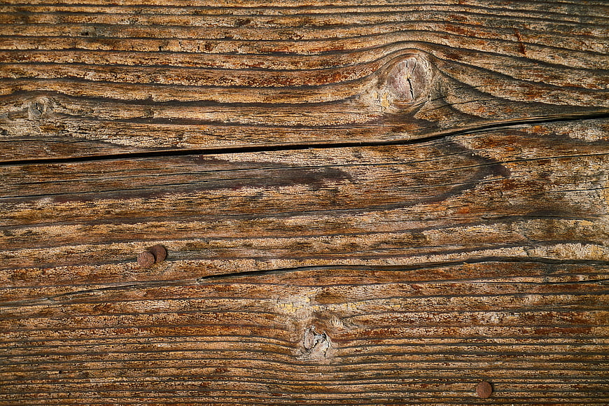Weathered Wood Planks Texture with Rusty Nails
