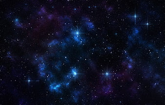 Deep Space Nebula with Bright Blue Stars and Cosmic Dust