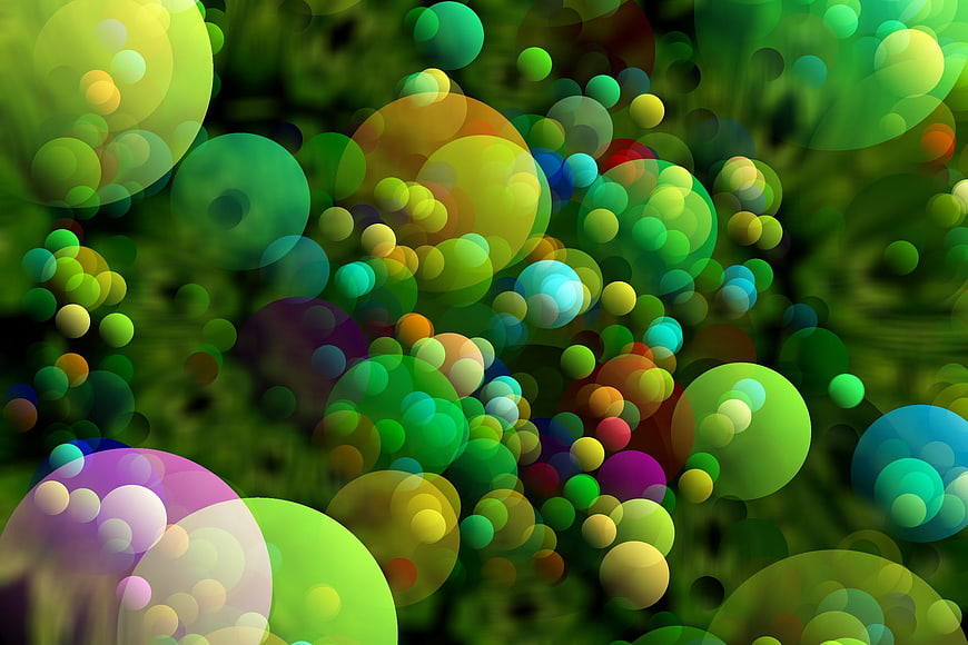 Abstract Multicolored Bokeh Bubbles Background