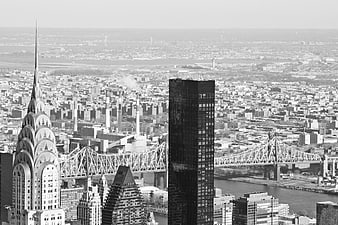 Black and White New York City Skyline with Chrysler Building