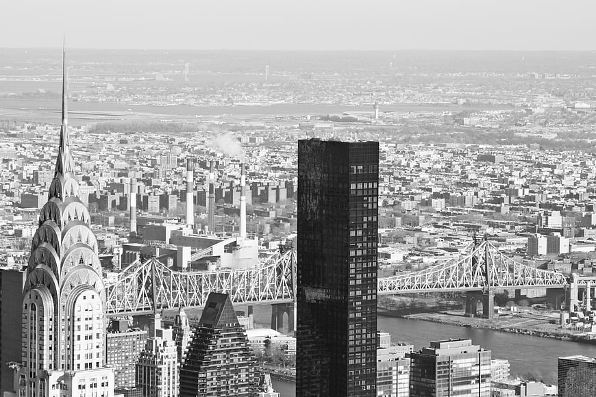 Black and White New York City Skyline with Chrysler Building