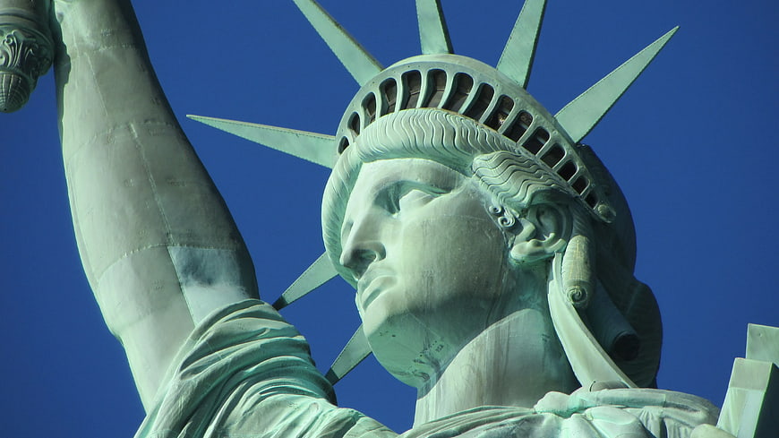 Close-up of Statue of Liberty Head and Crown
