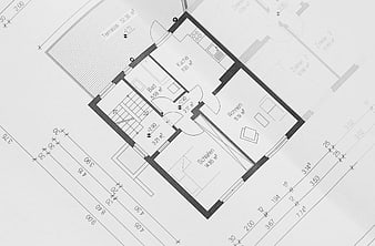 Architectural floor plan blueprint with room dimensions and layout