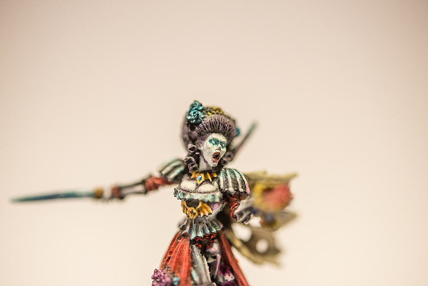 Close-up of Isabela von Carstein Warhammer miniature figure