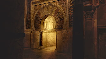 Ornate Moorish Archway with Intricate Stone Carvings