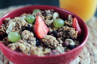 Healthy Granola Bowl with Fresh Fruit and Nuts