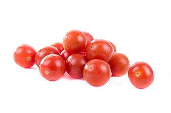 Fresh Red Cherry Tomatoes Isolated on White Background