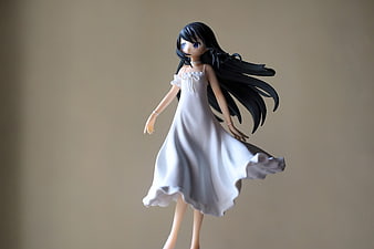 Anime Girl Figurine in White Dress