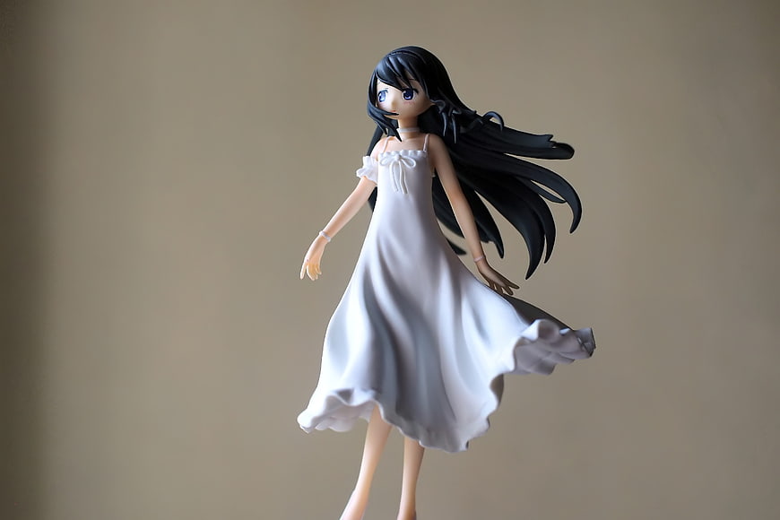 Anime Girl Figurine in White Dress