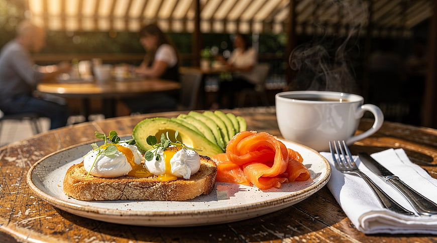 Avocado Toast with Poached Eggs and Smoked Salmon Brunch