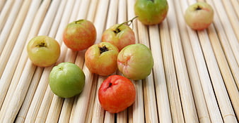 Fresh Indian Gooseberries on Bamboo Mat