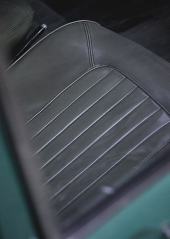 Close-up of vintage car seat leather texture