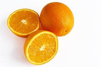 Fresh Oranges on White Background