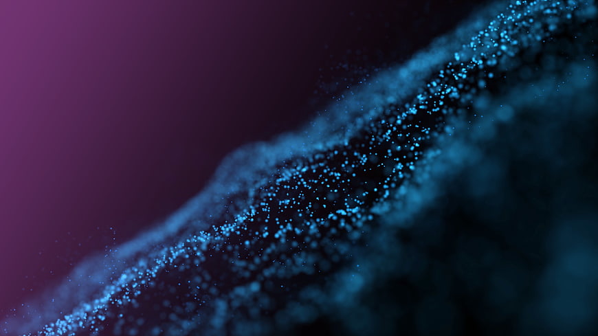 Abstract Blue and Purple Particle Wave Background