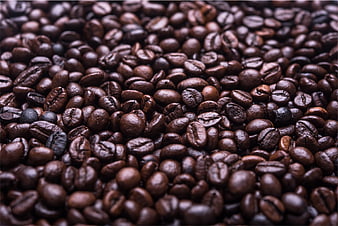 Close-up of roasted coffee beans texture background