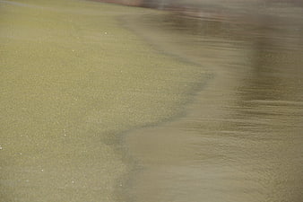 Close-up of wet sand texture on a beach shoreline