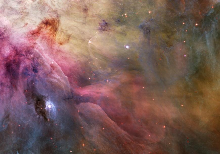 Vibrant Orion Nebula Space Photography with Stars and Gas Clouds