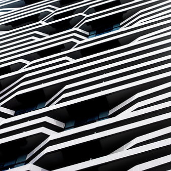 Abstract black and white modern building facade pattern