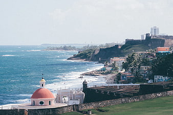 San Juan Puerto Rico coastline with El Morro fortress and ocean view