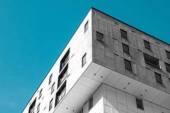Modern Concrete Building Against Blue Sky