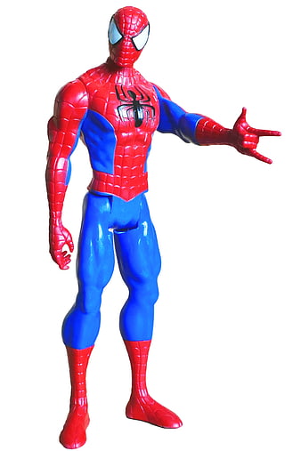 Spider-Man Action Figure Toy Standing on White Background
