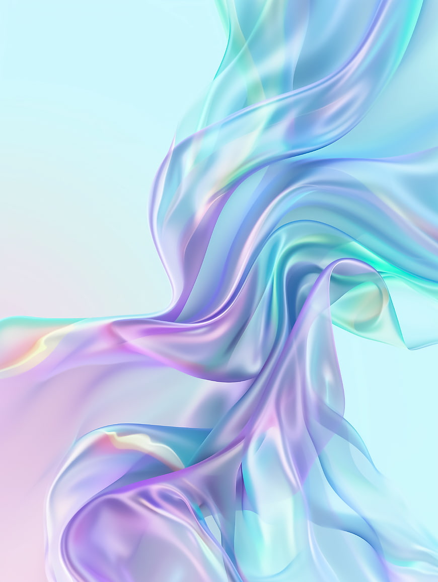 Abstract Iridescent Silk Waves Pastel Background
