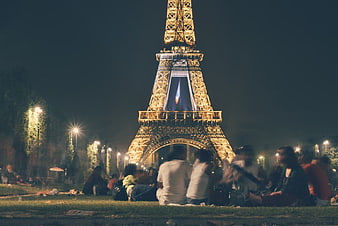 Eiffel Tower Night Picnic with Friends