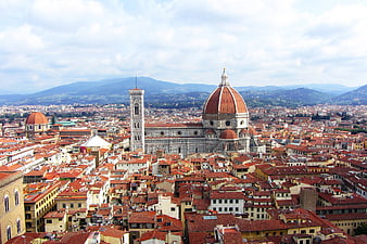 Panoramic View of Florence Cathedral and Duomo in Italy