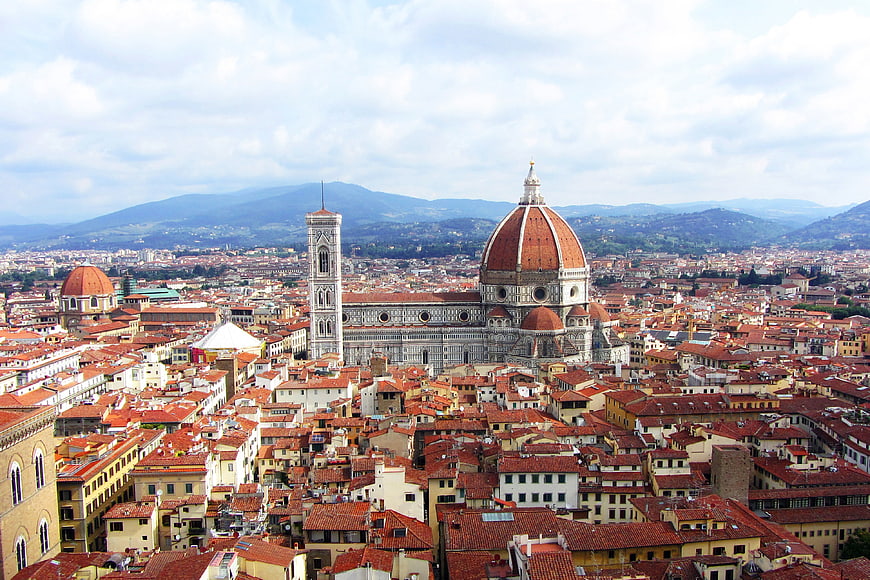 Panoramic View of Florence Cathedral and Duomo in Italy
