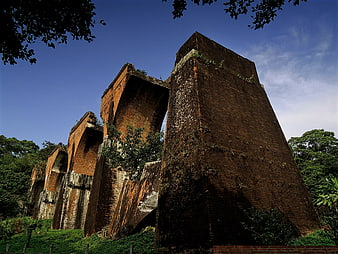Low Angle View of Historic Brick Bridge Ruins